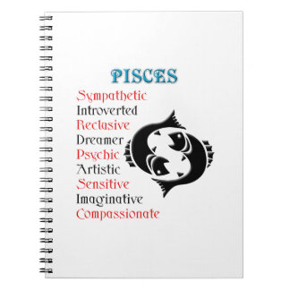 Cuaderno Pisces Horoscope Rótulo Zodiac