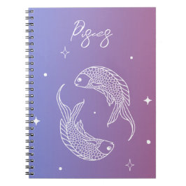 Cuaderno Pisces zodiac horoscopio estrella gradiente