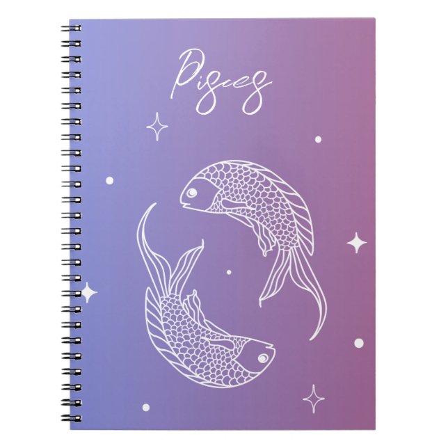 Cuaderno Pisces zodiac horoscopio estrella gradiente (Frente)