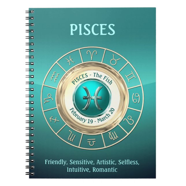 Cuaderno PISCIS - los rasgos de la personalidad del Rótulo (Frente)