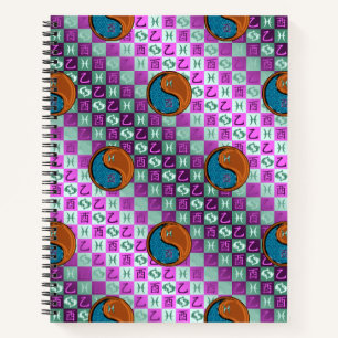 Cuaderno Piscis y Gallo de Madera