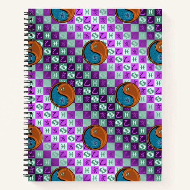 Cuaderno Piscis y Jabalí de Madera (Anverso)