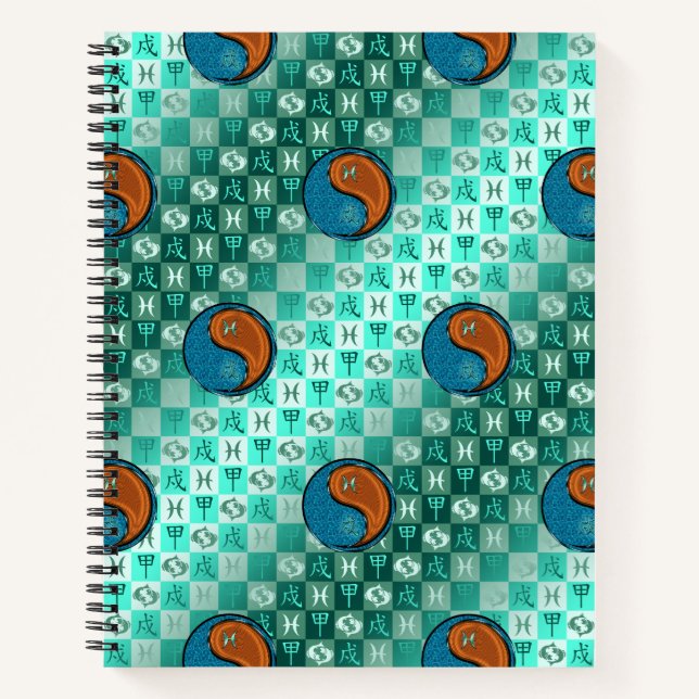 Cuaderno Piscis y Perro de Madera (Anverso)