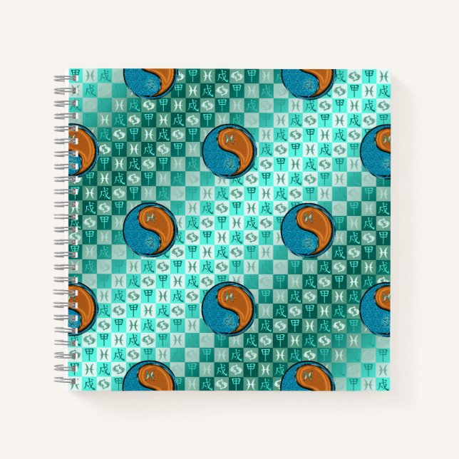 Cuaderno Piscis y Perro de Madera (Anverso)