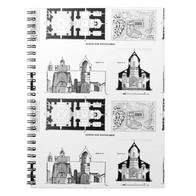 Cuaderno Piso del monasterio de Saint Bartholomew y plan de (Frente)