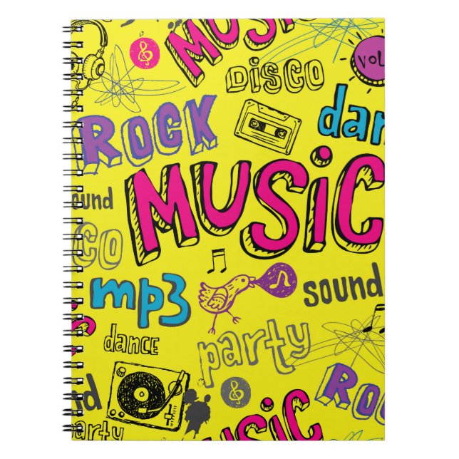 Cuaderno Pista de dibujos animados musicales de fondo incom (Frente)
