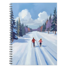 Cuaderno Pista de esquí | Esquí de montaña acuarela inviern