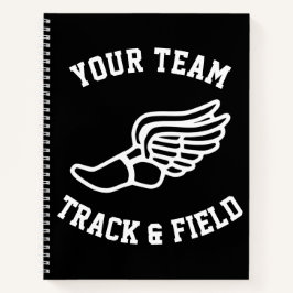 Cuaderno Pista de personalizable y nombre de equipo o texto