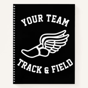 Cuaderno Pista de personalizable y nombre de equipo o texto