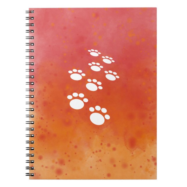 Cuaderno Pistas de garras de perro de color acuático (Frente)