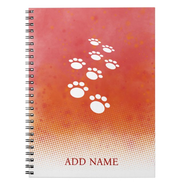 Cuaderno Pistas de garras de perro de color acuático (Frente)