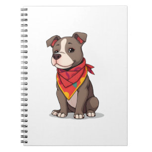 Cuaderno Pitbull Adorable con Pañuelo Gif para Amantes de P