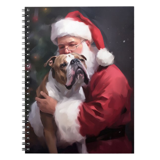 Cuaderno Pitbull con Santa Claus Navideño Festivo (Frente)