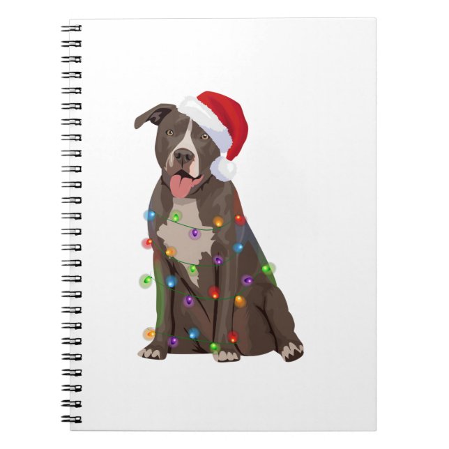 Cuaderno Pittie Navidades Pitbull alumbran al amante del pe (Frente)