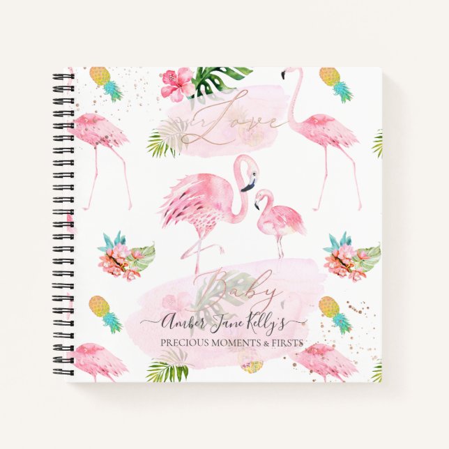 CUADERNO PIXDEZINES FLAMENCOS ROSAS DE PRIMERO DE BEBÉ (Anverso)