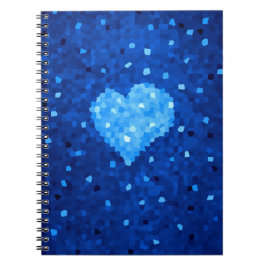 Cuaderno Pixel Art Blue Heart Retro Gamer Amor