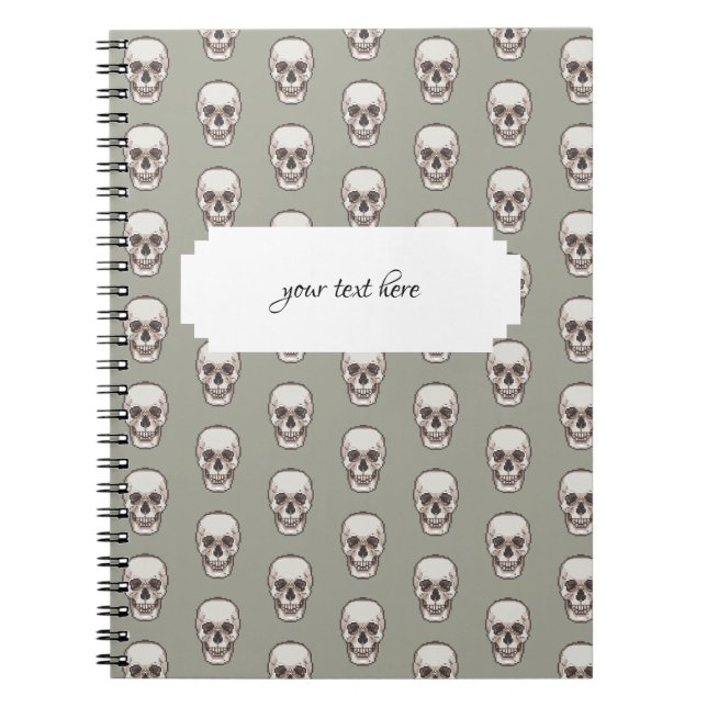 Cuaderno Pixel Art Gothic Spooky Skull Pattern (Frente)