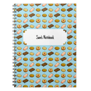 Cuaderno Pixel Art Tasty Cookie Biscuit Pattern