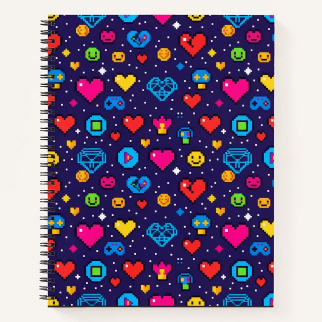 Cuaderno Pixel Gaming Aesthetic Hardcover Journal (Anverso)
