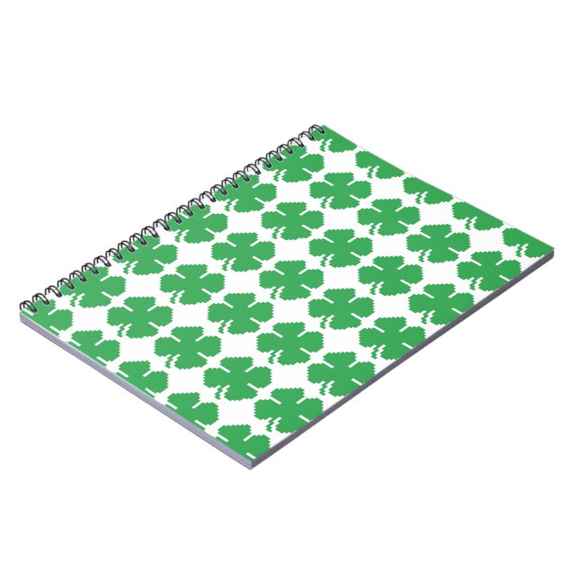 Cuaderno Pixel Lucky Four Leaf Clover de 8 bits (Lado Izquierdo)