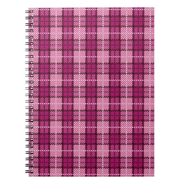 Cuaderno Pixel Plaid_Magenta-Black (Frente)