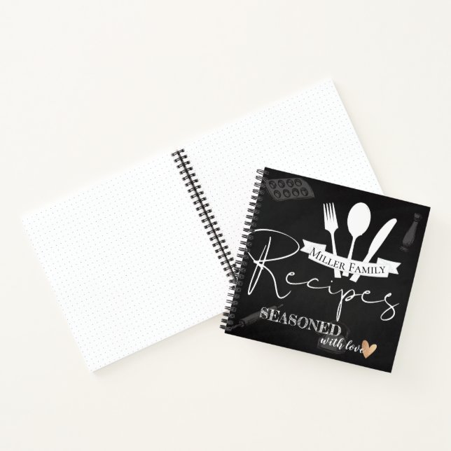 Cuaderno Pizarra | Espiral de colección de recetas familiar (Interior)
