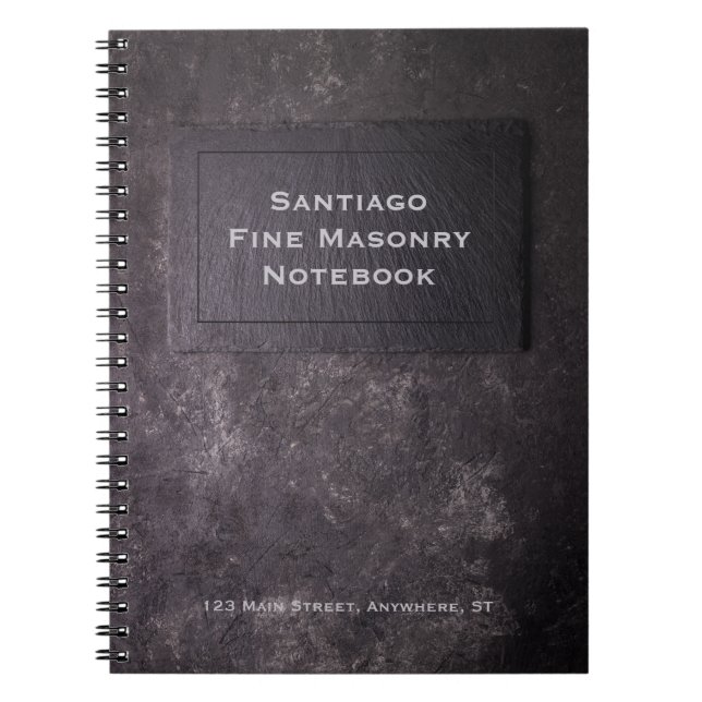 Cuaderno Pizarra y piedra personalizadas (Frente)