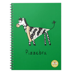 Cuaderno Pizza Cebra Divertida Monada De Dibujos Animados P