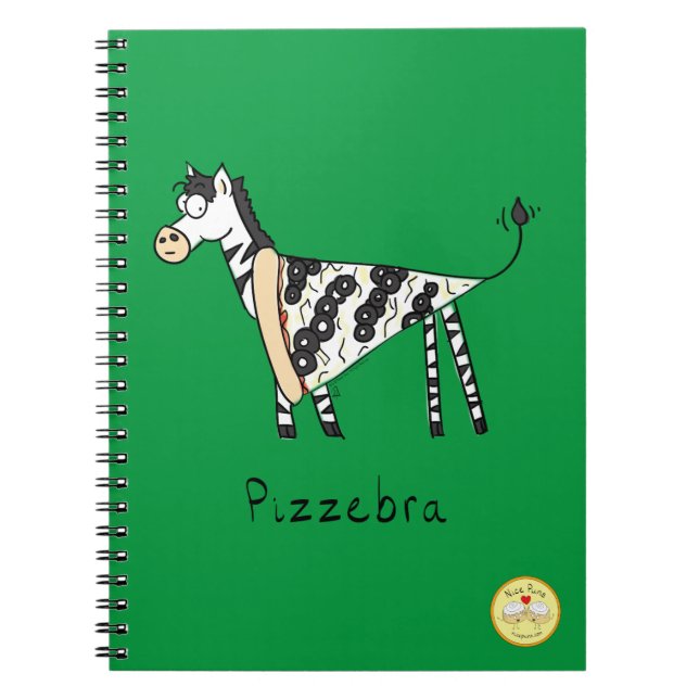 Cuaderno Pizza Cebra Divertida Monada De Dibujos Animados P (Frente)