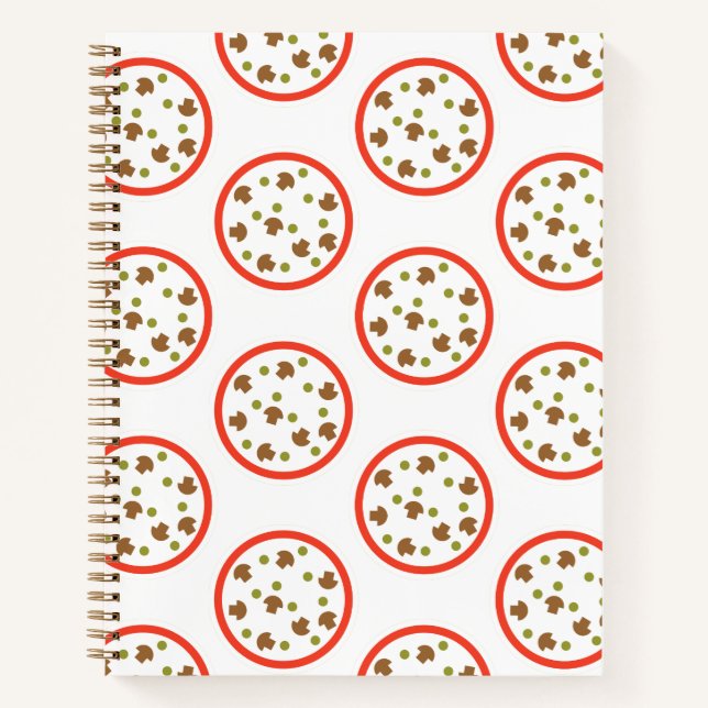 Cuaderno Pizza con champiñones Personalizado de comida rápi (Anverso)