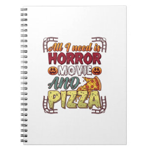Cuaderno Pizza de Película de Terror Halloween Calabaza Crá