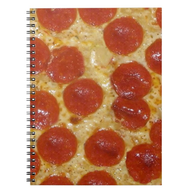Cuaderno pizza grande de pepperoni (Frente)