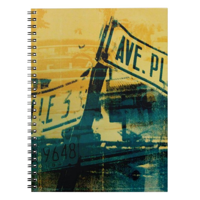 Cuaderno Placa de calle verde y amarilla (Frente)