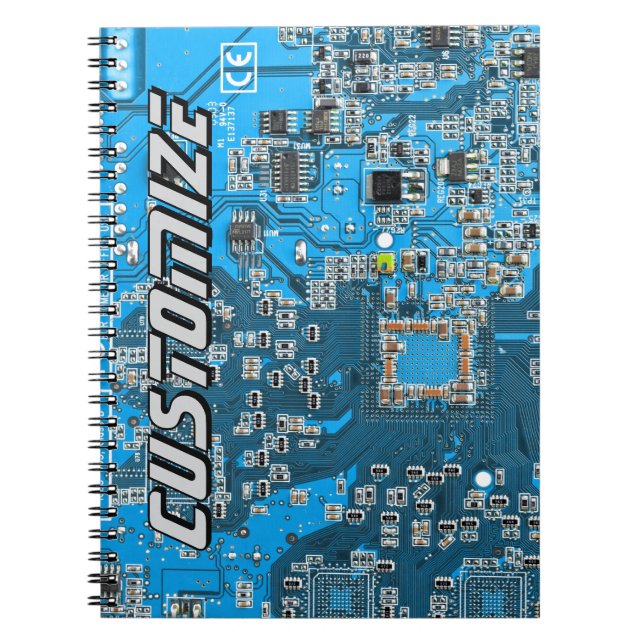 Cuaderno Placa de circuito PCB azul personalizada para prof (Frente)