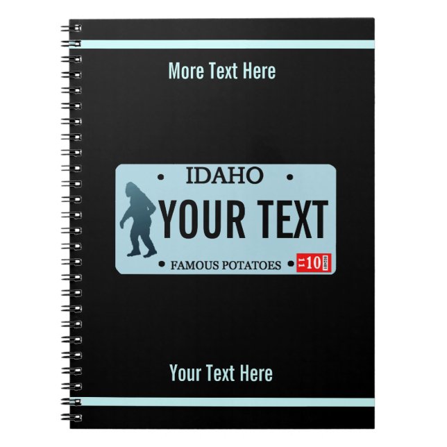 Cuaderno Placa de licencia de Idaho Sasquatch (Frente)