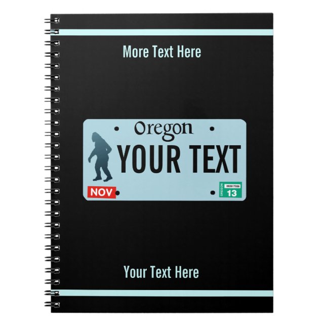 Cuaderno Placa de licencia Oregon Sasquatch (Frente)