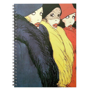 Cuaderno Placa de moda para mujeres de la época de 1930