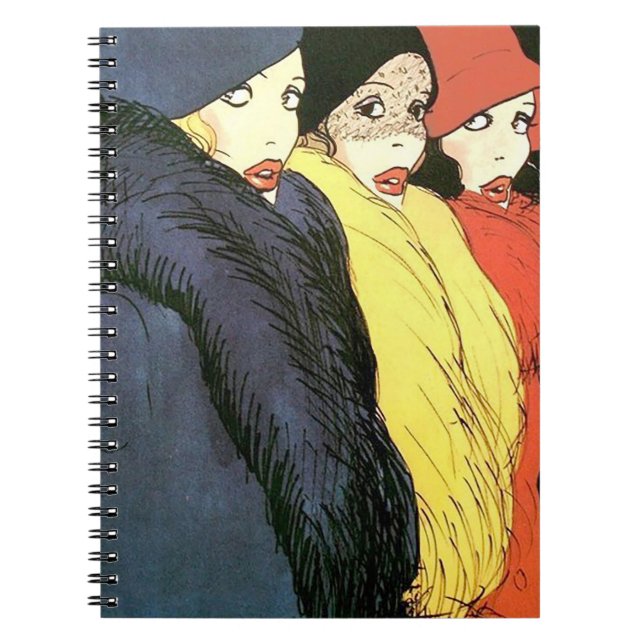 Cuaderno Placa de moda para mujeres de la época de 1930 (Frente)
