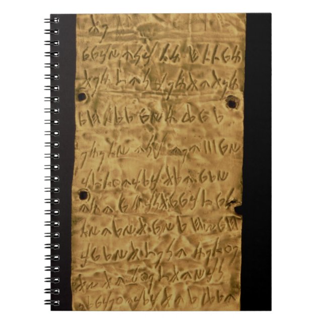 Cuaderno Placa de oro con la inscripción fenicia, de Santa (Frente)