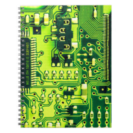 Cuaderno Placa de PCB verde, circuito impreso de piezas ele
