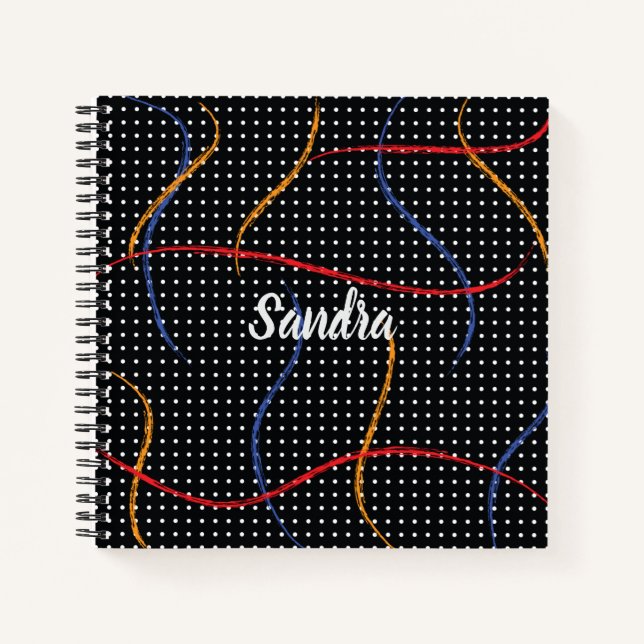Cuaderno Placa de pintura retro y puntos personalizados (Anverso)