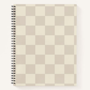 Cuaderno Placa de verificación de color marrón claro y blan