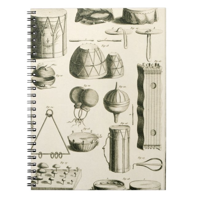 Cuaderno Placa II: Instrumento de percusión antiguo y (Frente)