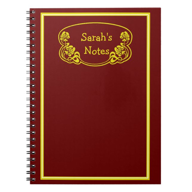 Cuaderno Placa Ornate con marcos dorados (Frente)