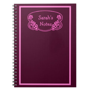 Cuaderno Placa Ornate con marcos rosados