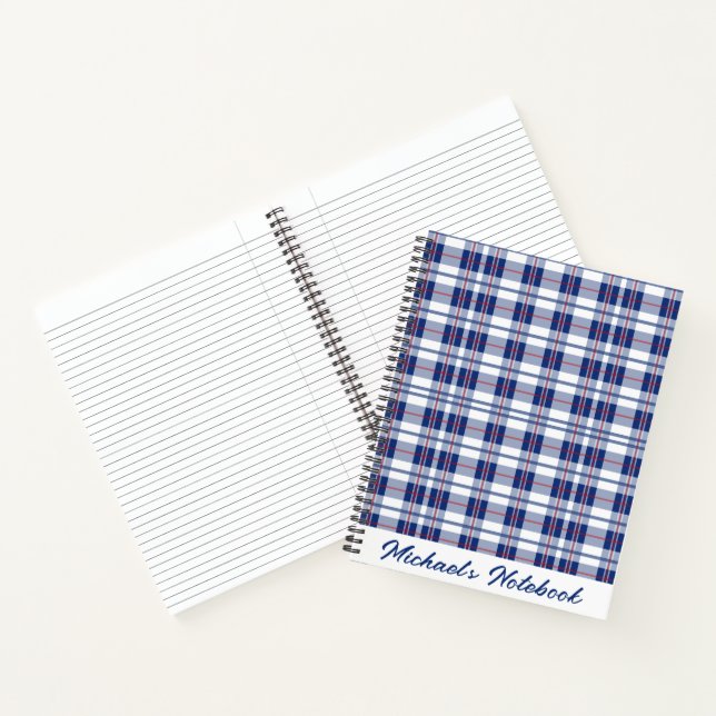 Cuaderno Placa pequeña, roja, blanca y azul (Interior)