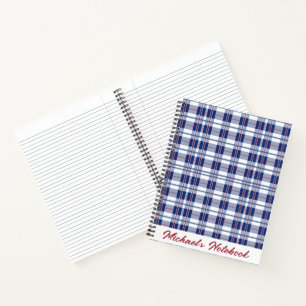 Cuaderno Placa pequeña, roja, blanca y azul