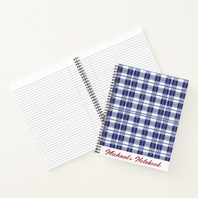 Cuaderno Placa pequeña, roja, blanca y azul (Interior)