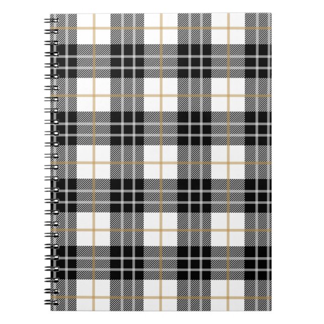 Cuaderno Placa Tartán blanco y negro (Frente)