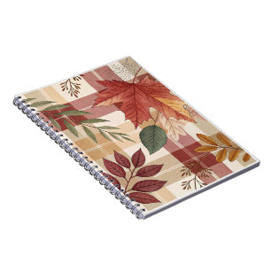 Cuaderno Placa y hojas de otoño Bloc de notas de fotos en